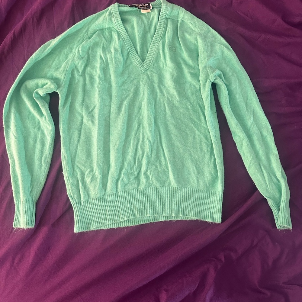Mint Green V-Neck Givenchy Sport Sweater
